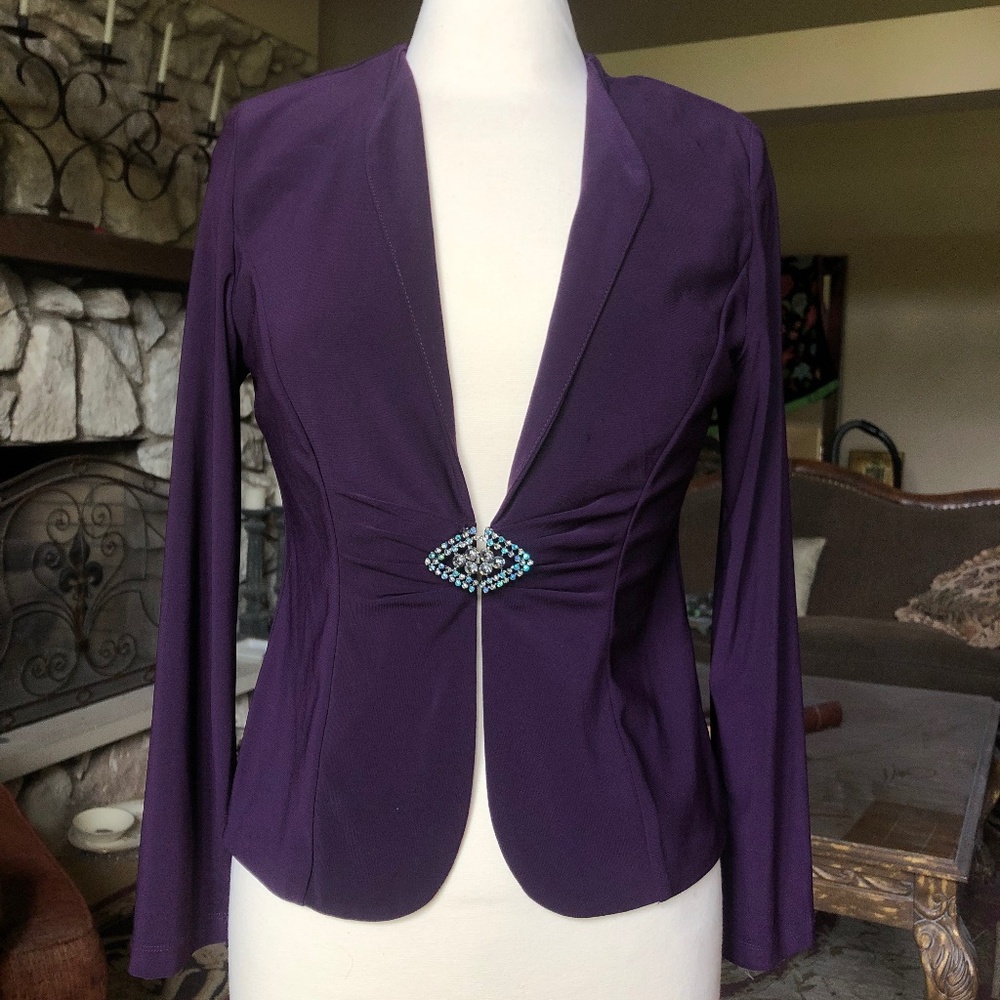 Jessica Howard Purple Blazer Top